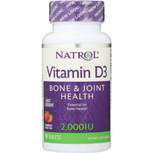 Load image into Gallery viewer, NATROL: Vitamin D3 Fast Dissolve Mini Tablets 2000 IU, 90 tablets