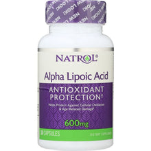 Load image into Gallery viewer, NATROL: Alpha Lipoic Acid 600 mg, 30 Capsules
