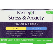 Load image into Gallery viewer, NATROL: Stress &amp; Anxiety Day and Night Formula, 20 tb
